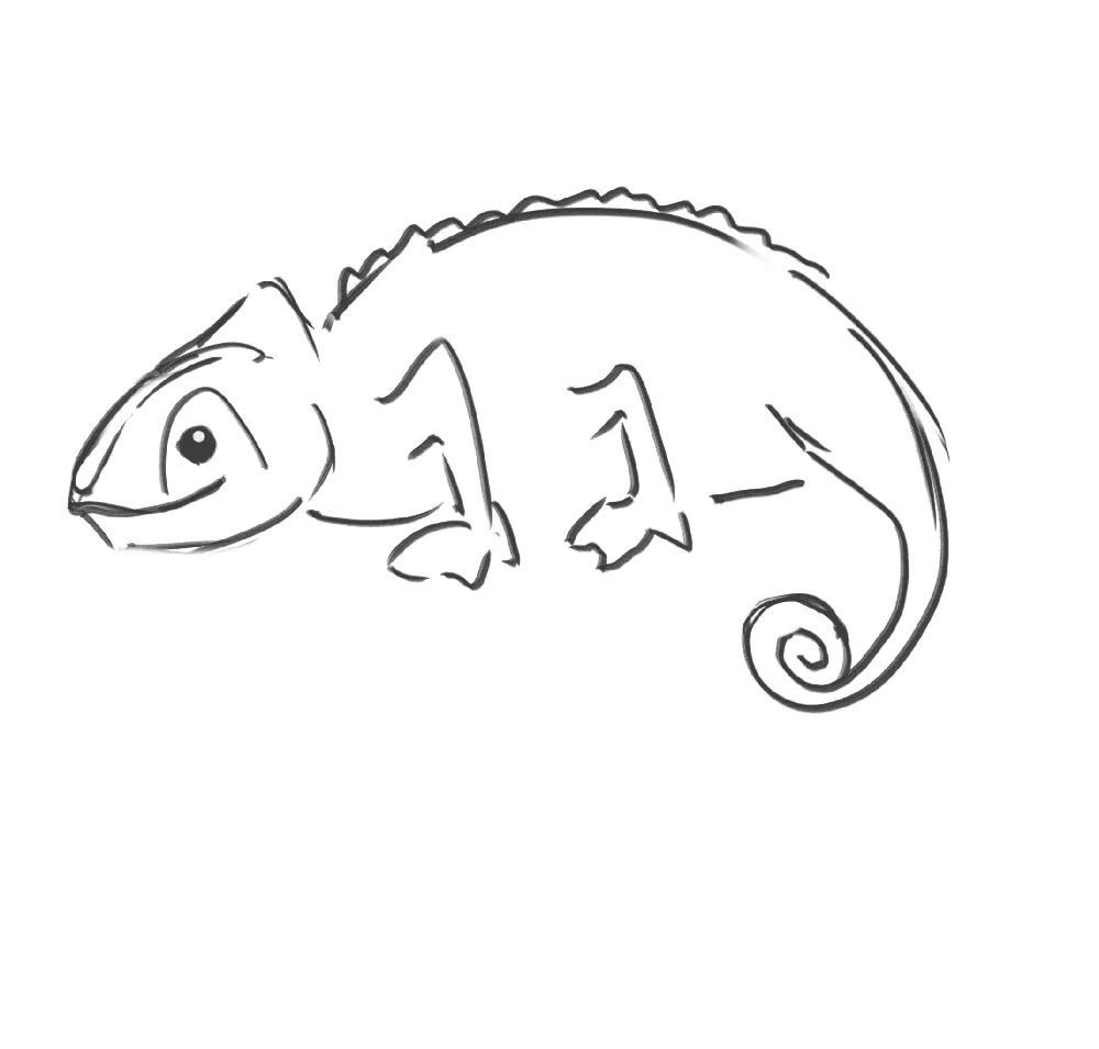 Chameleon sketch forming the letters A11